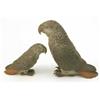 Image 1 : A graduated pair of Austrian cold painted bronze grey parrots, Largest 6ins...