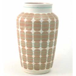 A Poole vase, decorated with abstract motifs in brown, 9in....