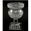 Image 1 : A 19th century glass vase, deeply cut with diamonds, on faceted knop stem and square base, 7.25in...