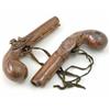 Image 1 : Two Stephen Green salt-glazed stoneware pistol flasks, circa 1830, moulded marks, 8.5in....