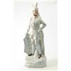 Image 1 : A large Victorian Staffordshire figure, medieval bearded warrior with plumed helmet, sword and sh...