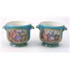 Image 1 : A pair of 19th century Sevres cache pots, finely painted with scenes of romantic dalliance within...