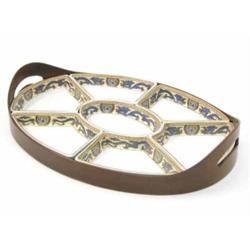 A Booth's Silicon China hors d'oeuvres set, in seven colour-printed sections, contained within tw...