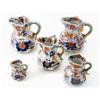 Image 1 : Five various ironstone hydra jugs, all octagonal and painted with Japan patterns, three faulty...