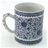 Image 1 : A large early 19th century Chinese tankard, painted with flowers and leaf-scrolls in underglaze b...