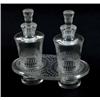 Image 1 : A Lalique 'Bourgueil' oil and vinegar set, cat. ref. 7501, early post-war, two bottles on stand p...