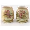 Image 1 : A pair of Royal Worcester posy vases, painted with flowers against a blush ivory ground, date cod...