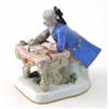 Image 1 : A 19th century Meissen figure, man seated at table, writing love-letter, crossed swords mark and...
