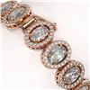 Image 4 : 18.8 CTW Oval Diamond Designer Bracelet 18K Rose Gold - REF-3438F8N - 42816