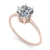 Image 2 : 1.0 CTW VS/SI Cushion Diamond Solitaire Engagement Ring Size 7 18K Rose Gold - REF-287T4M - 35897