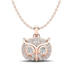 0.17 CTW Micro Pave VS/SI Diamond Necklace 14K Rose Gold - REF-24N8Y - 20382