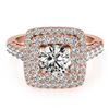Image 1 : 2.05 CTW Certified VS/SI Diamond Solitaire Halo Ring 18K Rose Gold - REF-447H8A - 27103
