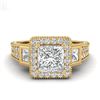 Image 2 : 3.53 CTW Princess VS/SI Diamond Micro Pave 3 Stone Ring 18K Yellow Gold - REF-618Y2K - 37177