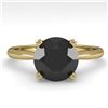 Image 1 : 2.0 CTW Black Diamond Engagement Designer Ring 14K Yellow Gold - REF-60W4F - 38477