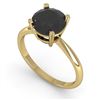 Image 2 : 2.0 CTW Black Diamond Engagement Designer Ring 14K Yellow Gold - REF-60W4F - 38477