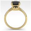 Image 4 : 2.0 CTW Black Diamond Engagement Designer Ring 14K Yellow Gold - REF-60W4F - 38477