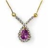 Image 1 : 0.60 CTW Amethyst Necklace 10K Yellow Gold - REF-16W8F - 12889