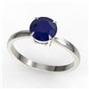 Image 2 : 2 CTW Sapphire Designer Inspired Solitaire Engagement Ring 18K White Gold - REF-35Y3K - 22240