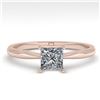 Image 1 : 0.55 CTW Princess Cut VS/SI Diamond Engagement Designer Ring 18K Rose Gold - REF-102M2H - 32393