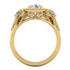 Image 4 : 2.11 CTW VS/SI Diamond Solitaire Art Deco 3 Stone Ring 18K Yellow Gold - REF-490M9H - 37330