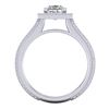 Image 4 : 2 CTW Princess VS/SI Diamond Solitaire Micro Pave Ring 18K White Gold - REF-472F8N - 37181