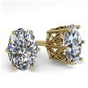 Image 1 : 1.0 CTW VS/SI Oval Diamond Stud Solitaire Earrings 18K Yellow Gold - REF-178A2X - 35827