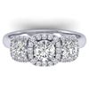 Image 1 : 1.55 CTW Certified VS/SI Diamond Solitaire 3 Stone Ring 14K White Gold - REF-182T5M - 30426