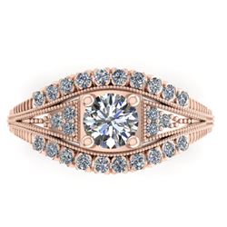 1.50 CTW Solitaire Certified VS/SI Diamond Ring 14K Rose Gold - REF-232F2N - 38548