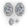 Image 2 : 1.0 CTW VS/SI Oval Cut Diamond Stud Solitaire Earrings 18K White Gold - REF-169H3A - 35958