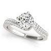 Image 1 : 1 CTW Certified VS/SI Diamond Bypass Solitaire Ring 18K White Gold - REF-208X2T - 27726