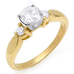 0.75 CTW Certified VS/SI Diamond Solitaire Ring 14K Yellow Gold - REF-119M5H - 11631