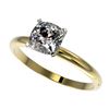 Image 1 : 1 CTW Certified VS/SI Quality Cushion Cut Diamond Solitaire Ring 10K Yellow Gold - REF-297A2X - 3290