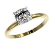 Image 2 : 1 CTW Certified VS/SI Quality Cushion Cut Diamond Solitaire Ring 10K Yellow Gold - REF-297A2X - 3290