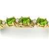 Image 4 : 19.7 CTW Peridot & VS/SI Certified Diamond Eternity Bracelet 10K Yellow Gold - REF-118A5X - 29374