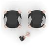 Image 2 : 6 CTW Cushion Black Diamond Stud Designer Earrings 18K Rose Gold - REF-146W9F - 32327