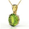 Image 1 : 2.75 CTW Peridot Designer Inspired Solitaire Necklace 18K Yellow Gold - REF-34W4F - 21874