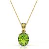 Image 2 : 2.75 CTW Peridot Designer Inspired Solitaire Necklace 18K Yellow Gold - REF-34W4F - 21874