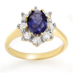 1.75 CTW Kaynite & Diamond Ring 14K Yellow Gold - REF-95A8X - 10606