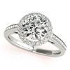 Image 2 : 0.8 CTW Certified VS/SI Diamond Solitaire Halo Ring 18K White & Rose Gold - REF-136W2F - 26955