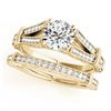 Image 1 : 1.16 CTW Certified VS/SI Diamond Solitaire 2Pc Wedding Set Antique 14K Yellow Gold - REF-222A2X - 31
