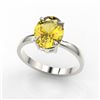 Image 2 : 2.50 CTW Citrine Designer Inspired Solitaire Ring 18K White Gold - REF-36X2T - 22058