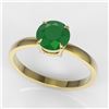 Image 2 : 2 CTW Emerald Designer Inspired Solitaire Engagement Ring 18K Yellow Gold - REF-34A2X - 22221