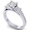 Image 2 : 1.75 CTW Certified VS/SI Diamond 3 Stone Ring 14K White Gold - REF-389A8X - 30387