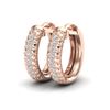 Image 1 : 0.15 CTW Micro Pave Hoop VS/SI Diamond Earrings 10K Rose Gold - REF-26K2W - 22485