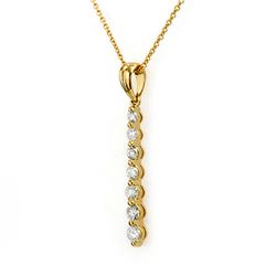 0.50 CTW Certified VS/SI Diamond Necklace 14K Yellow Gold - REF-39F5N - 11830