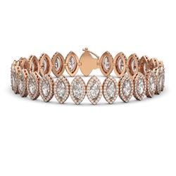 20.25 CTW Marquise Diamond Designer Bracelet 18K Rose Gold - REF-3736F4N - 42834