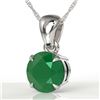 Image 1 : 2 CTW Emerald Designer Inspired Solitaire Necklace 18K White Gold - REF-24T9M - 22020