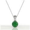 Image 2 : 2 CTW Emerald Designer Inspired Solitaire Necklace 18K White Gold - REF-24T9M - 22020