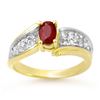 Image 1 : 1.43 CTW Ruby & Diamond Ring 10K Yellow Gold - REF-46M4H - 13342