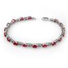 Image 1 : 7.12 CTW Ruby & Diamond Bracelet 14K White Gold - REF-53M8H - 13953